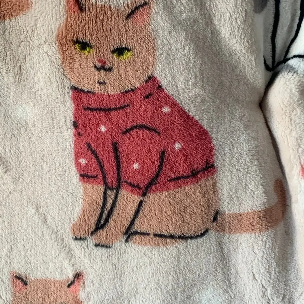 TisThe Season Christmas Cat Blanket Oversized Plush Throw 60x70
